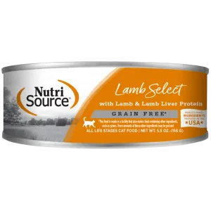 Nutrisource Lamb & Lamb Liver Select Grain-Free Canned Cat Food 5.5 oz