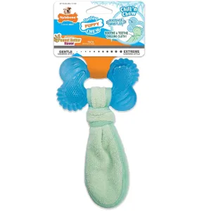 Nylabone Puppy Chew Freezer Teething Chill'n Chew Dog Toy, Peanut Butter Flavor, Small/Regular