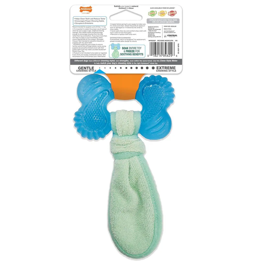 Nylabone Puppy Chew Freezer Teething Chill'n Chew Dog Toy, Peanut Butter Flavor, Small/Regular