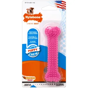 Nylabone - Puppy Teething & Soothing Flexible Chew Toy (Pink)