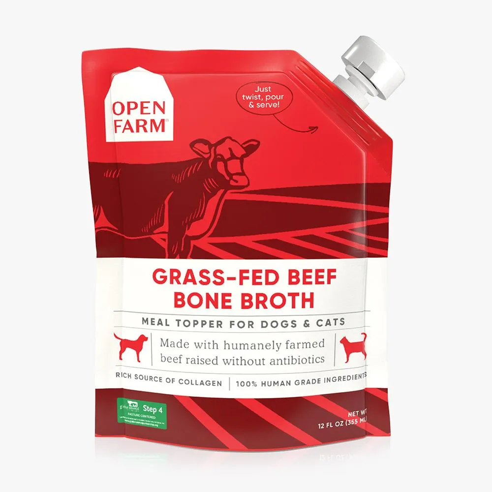 open farm bone broth (12 fl. oz) - grass-fed beef