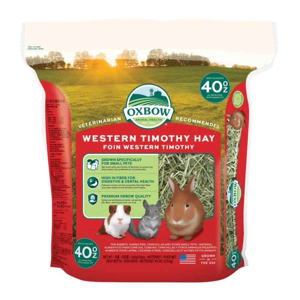 Oxbow Western Timothy Hay Dry Food for Rabbits and Guinea Pigs