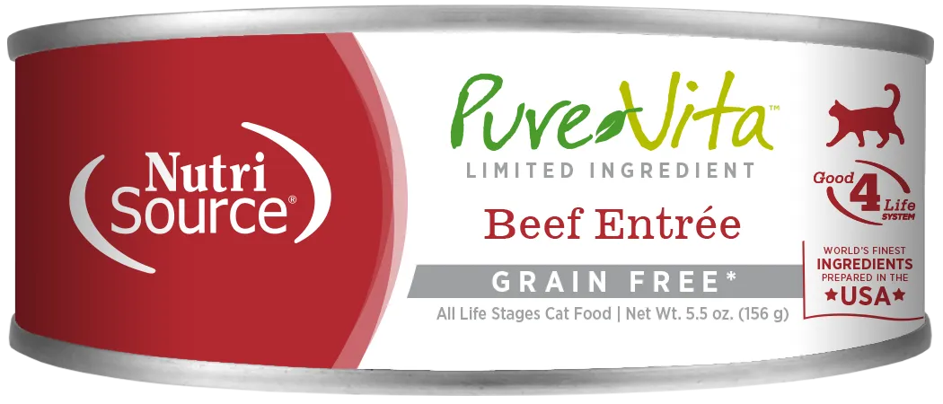 Pure Vita Beef Entrée Limited Ingredient Wet Cat Food - 5oz