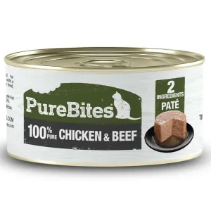 PureBites 100% Pure Chicken & Beef Pate Cat Food Topper (2.5 oz, case of 12 )