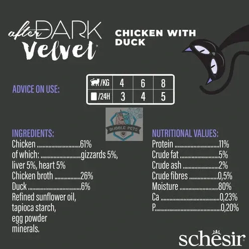 Schesir Cat Pouch After Dark Chicken with Duck Velvet Mousse 80g