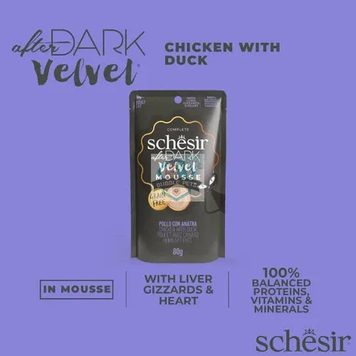 Schesir Cat Pouch After Dark Chicken with Duck Velvet Mousse 80g