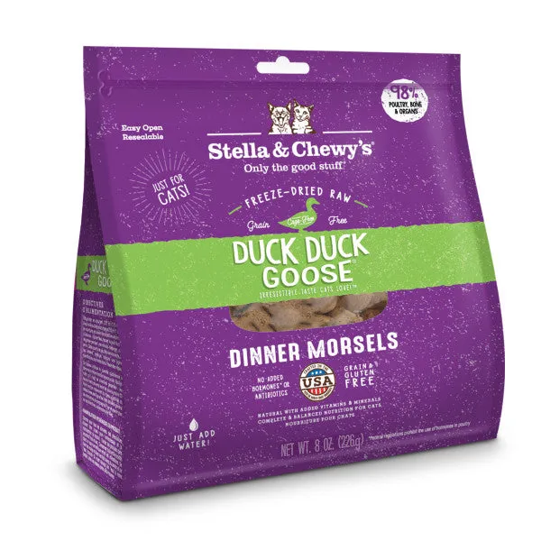 Stella & Chewy's Freeze-Dried Morsels for Cats - Duck Duck Goose Recipe, Freeze-Dried Raw Cat Food