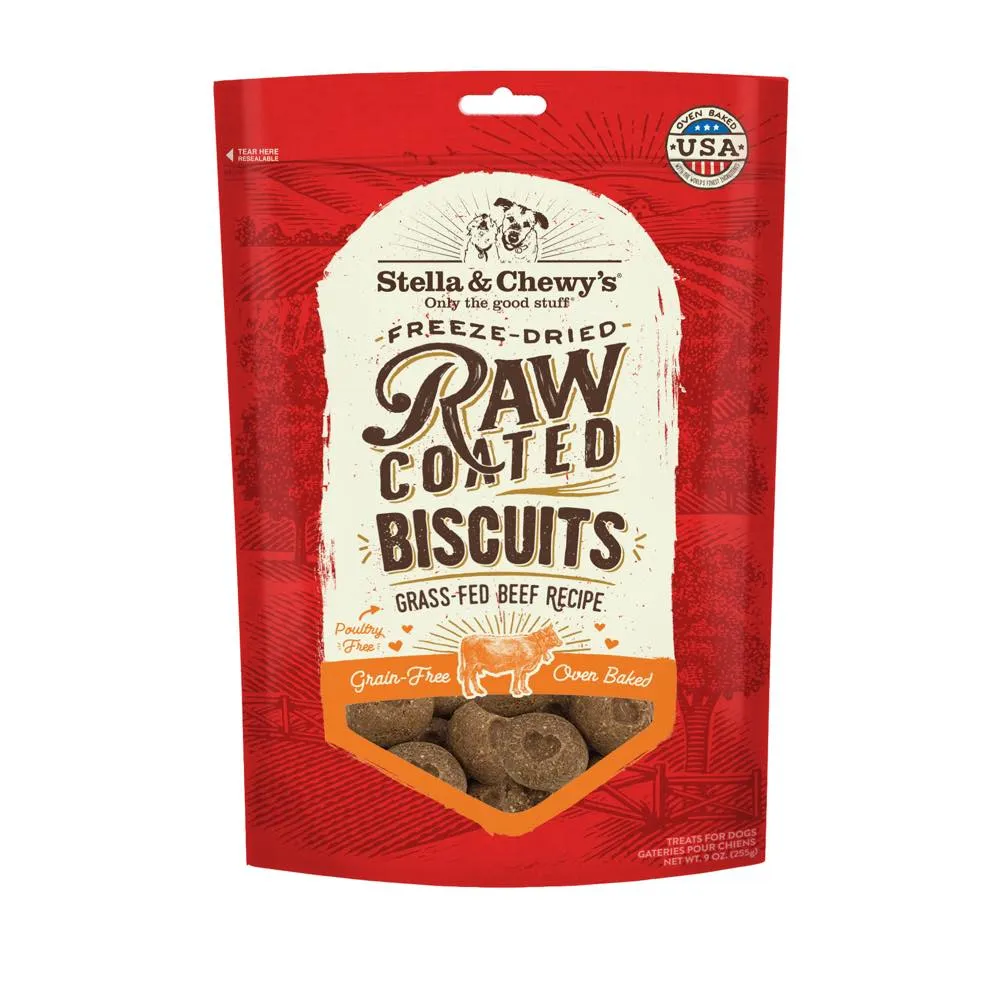 Stella & Chewy’s Freeze-Dried Raw Coated Biscuits Beef Grain-Free Dog Treats 9oz