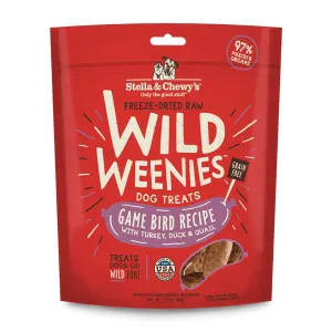 Stella and Chewy's Freeze Dried Raw Wild Weenies - Game Bird Recipe with Turkey, Duck and Quail