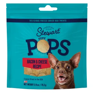 Stewart PuffPops Bacon & Cheese Recipe Freeze-Dried Treats For Dogs