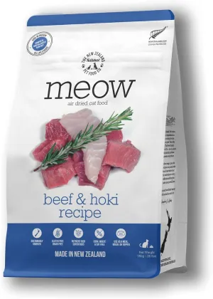 The New Zealand Natural Pet Food Co Meow Beef & Hoki Recipe, Air-Dried Cat Food, 3.5-oz Bag