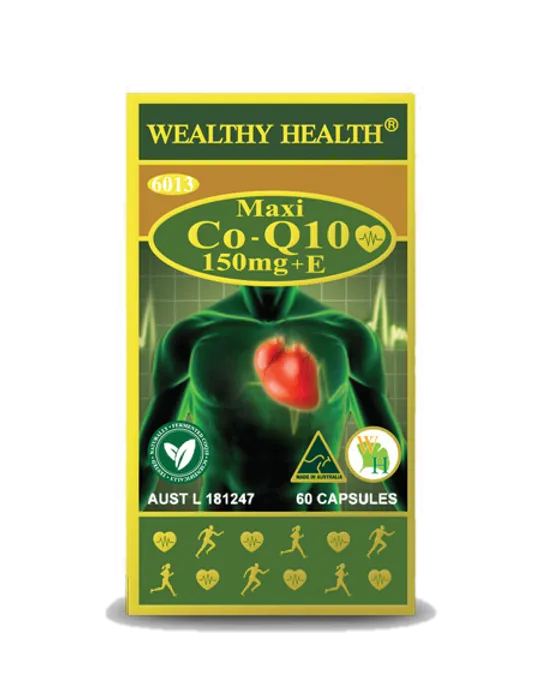 Wealthy Health Maxi CO-Q10 150mg Plus E