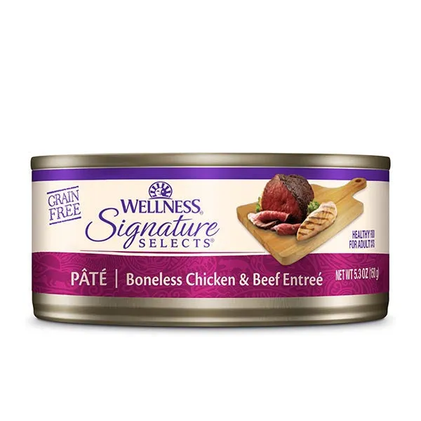 Wellness Cat Core Grain-Free Signature Selects Pate Boneless Chicken & Beef Entree 5.3oz