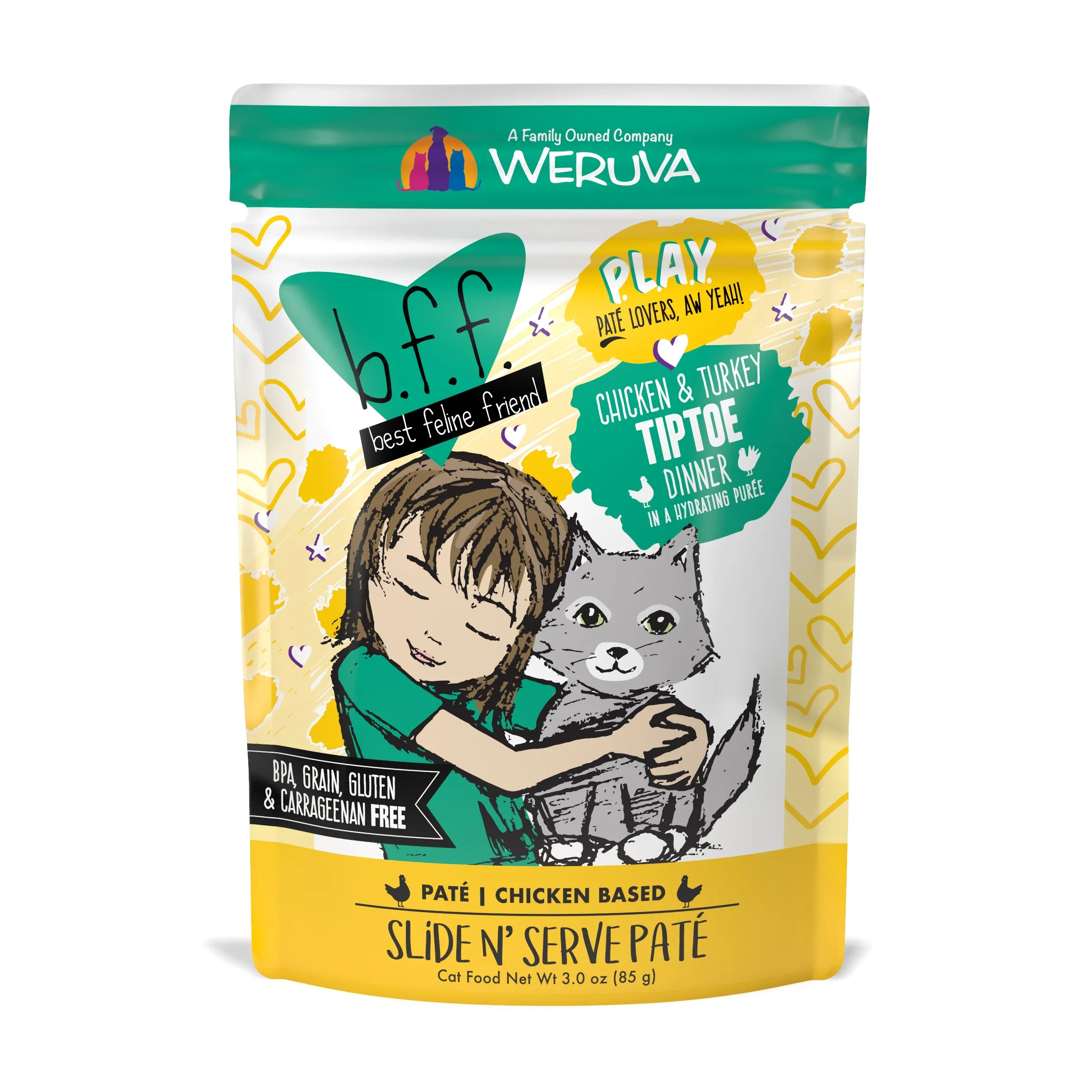 Weruva B.F.F. PLAY Chicken & Turkey Tiptoe 3.0oz